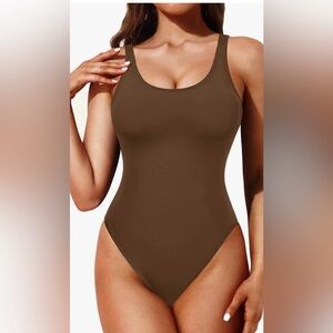 Tempt Me Women High Cut One Piece Swimsuit Tummy Control Low Back Scoop